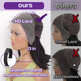 HIRIREMY Lace Front Bob Wigs Human Hair 13x4 HD Lace Glueless Bob Wig Human Hair Short Straight Frontal Bob Wigs for Black Women Human Hair Pre Plucked with Baby Hair Side Part 180% Density 14 Inch