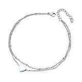 ChainsPro Anklets for Women Waterproof, Adjustable 8.5"+2" Stainless Steel Silver Ankle Bracelets for Women, Non Tarnish Layered Anklets Beach Jewelry Gifts for Swimming & Daily Wear (Send Gift Box)