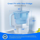 Waterdrop PT-07B Water Filter Pitcher with 3 Filters, 10-Cup, NSF Certified, 600-Gallon Long-Life, Improved Coffee & Tea Taste, Reduces PFOA/PFOS, Chlorine, 5X Longer Filter Life, Blue