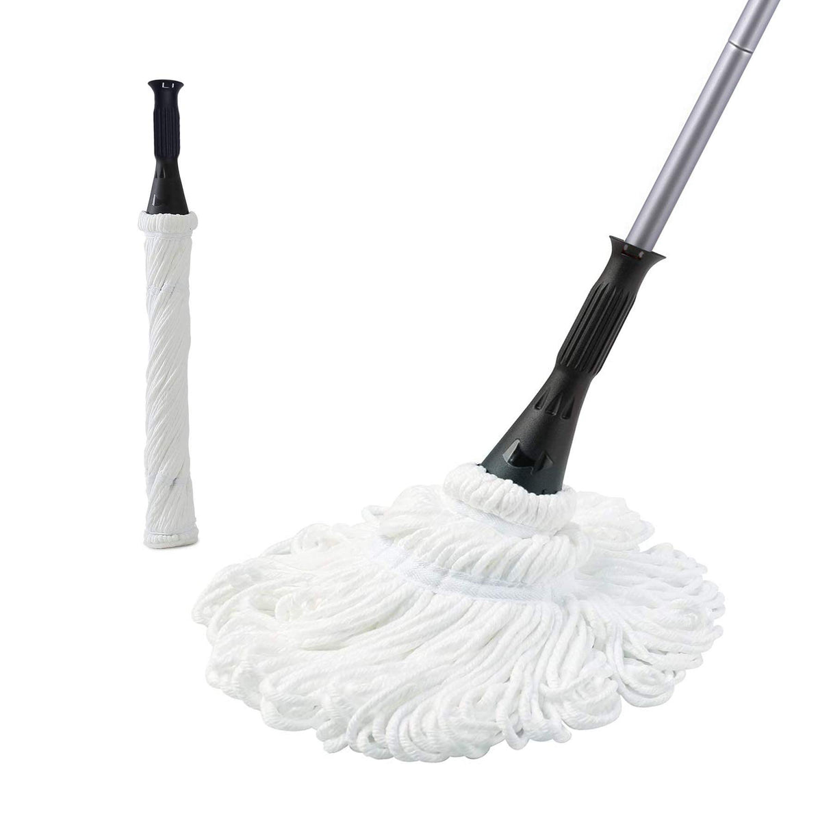 Eyliden Twist Mop, 2 Reusable Microfiber Heads, No Touch Dirt, Easy Wring