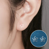 MRI Safe Clear Plastic Earrings for Surgery & Sports, Hypoallergenic Medical Grade Earrings for Sensitive Ears, 20G Silicone Retainer Studs for Women Men - 6 Pairs (Plumeria Flower Design)
