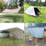 Tent Poles Adjustable Tarp Poles Steel Rods for Tarp Canopy Camping Replacement Set of 2 +Pegs & Reflective Ropes