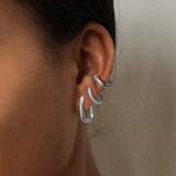 MIDEEO Gold/Silver Chunky Hoop Earrings Set for Women, 14K Gold Plated Twisted Huggie Hoop Earring Hypoallergenic Thick Open Lightweight Chunky Hoop Earrings Jewelry for Gifts