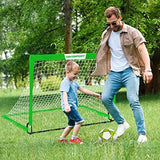Kids Soccer Goals for Backyard Set - 2 of 4' x 3' Portable Soccer Goal Training Equipment, Pop Up Toddler Soccer Net with Soccer Ball, Soccer Set for Kids and Youth Games, Sports