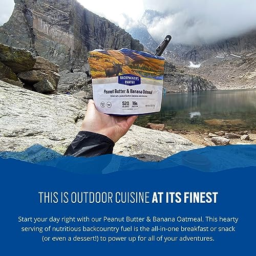Backpacker's Pantry Peanut Butter Banana Oatmeal | Freeze Dried Backpacking & Camping Food | Emergency Food | 16 Grams of Protien, Vegan, Gluten-Free | 6 Count