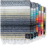 Benevolence LA Authentic Handwoven Mexican Blanket | Yoga Blankets, Outdoor, Picnic, Beach, Camping | Equestrian Saddle | Serape 50x70 inches - Sand, Pack of 1