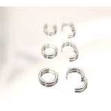 BLISI 3 Pairs ASTM F136 Titanium Silver Hoop Earrings 8mm/10mm/12mm Thick Lightweight Huggie Hoops Earrings for Women Hypoallergenic Sleeper Earrings for Sensitive Ears