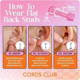 Cords Club Stars Align Flat Back Stud- Hypoallergenic Titanium Earring