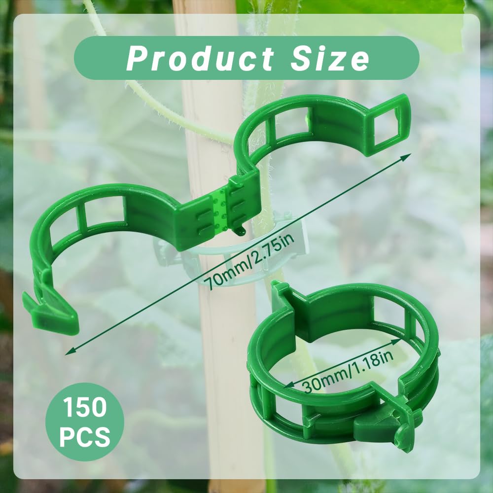 100 Secured Plastic Plant Clip, New Reusable Plant Support Clips Plastic Clips Tomato Clips for Securing Plants for Climbing Plants, Grape, Vegetable Stems (100 Pcs)