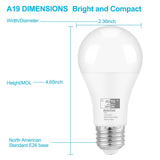 Qualilux Dusk to Dawn A19 LED Light Bulbs Outdoor, Automatic On/Off, 60W Equivalent, Warm White 3000K, Energy Efficient 9.5W, 850 Lumen, E26 Base, 4-Pack, HQ-H009