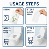 Individually Wrapped XXL Toilet Seat Covers Disposable Flushable for Travel (70 Pack), Full Coverage Paper Liners for Kids & Adults