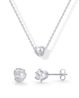 PAVOI Pearl Pendant Stud Earring Set for Women, White Gold, Size 6.8MM, W