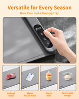 Food Warming Mat, Electric Warming Tray with 6 Level Temperature Settings,6 Hours Timer, Graphene Rapid Heating, Auto Shut-Off, Roll Up Food Warmer for Buffets Party, Countertop,Gatherings