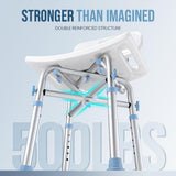 OasisSpace Heavy Duty Shower Chair with Back 500lb, EVA Padded Bath Seat with Height Adjustable Tube- Medical Tool Free Anti-Slip Shower Bench Bathtub Stool for Elderly, Senior, Handicap & Disabled
