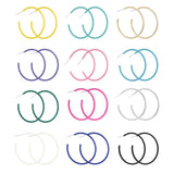 IPHTSKEU 12 Pairs Colorful C Hoop Earrings, 40 mm