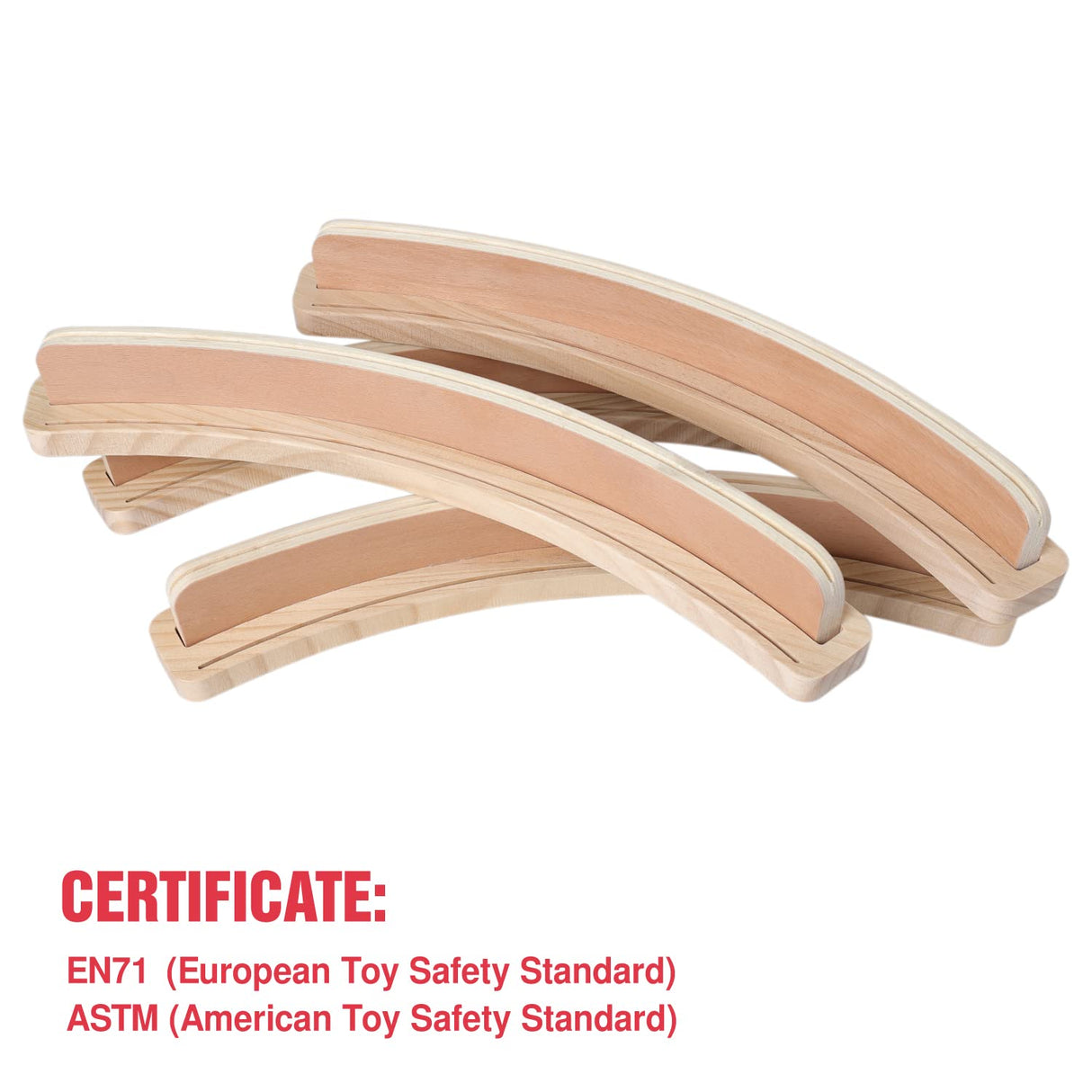 GOTHINK Set of 4 - Cruved Playing Card Holder for Kids Adult Seniors 2 Slot Solid Wood Cards Holders for Playing Cards 14 x 1.6 x 1.8 Inch Non Slip Card Deck for Bridge Canasta Strategy Card Games