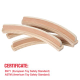 GOTHINK Set of 4 - Cruved Playing Card Holder for Kids Adult Seniors 2 Slot Solid Wood Cards Holders for Playing Cards 14 x 1.6 x 1.8 Inch Non Slip Card Deck for Bridge Canasta Strategy Card Games