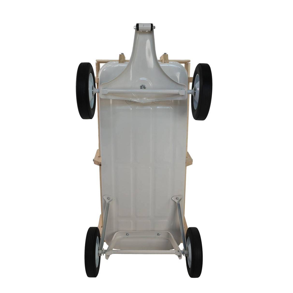 ZeHuoGe Outdoor Sport Wagon All Terrain Pulling w/Removable Wooden Side Panels, Solid Tires Big Foot Panel Wagon,Pull-Along Wagons (White)