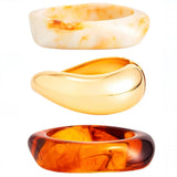 Rackynass Chunky Acrylic Bangle Bracelet for Women Colorful Resin Bracelets Trendy Stack Statement Cuff Jewelry Gift