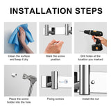 VAEHOLD Hat and Coat Wall Mount Rack - Hooks for Robes, Bags, Keys, and Towels - Bathroom Towel Hanger Organizer (Polished Chrome, “T“ Shape 5 Hooks 1 Pack)