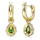 Swarovski Chroma Drop Earrings, Green Pear-Cut Stones in a Gold-Tone Finished Setting, Part of the Swarovski Chroma Collection