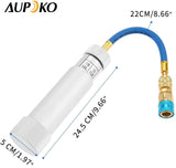 Aupoko AC Oil Injector Kit, R134A Oil Injector with R1234YF Low Side Quick Coupler, HVAC Dye Oil Injector with 1/4" SAE Connector, for R134A R22 R12 R1234YF Refrigerant System