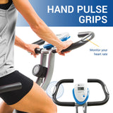 XTERRA Fitness Folding Exercise Bike, 225 LB Weight Capacity, Cordless, Battery Powered with Solid X-Frame Folding Design, Padded Seat and Handlebars, Adjustable Foot Straps, 8 Levels of Resistance