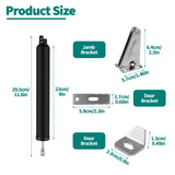2 PCS Screen and Storm Door Closer Kit, Heavy Duty Pneumatic Screen and Storm Door Closer, Screen and Storm Door Push Button Latch Set Replacement Kit, Adjust Smooth Closing Speed (Black)
