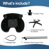 Height Adjustable Portable Salon Deep Shampoo Basin Sink Hair Treatment Bowl with Drain Hose Black