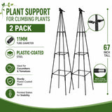 OTOSUNNY 67inch Garden Obelisk Trellis for Climbing Plants Outdoor, 2 Pack