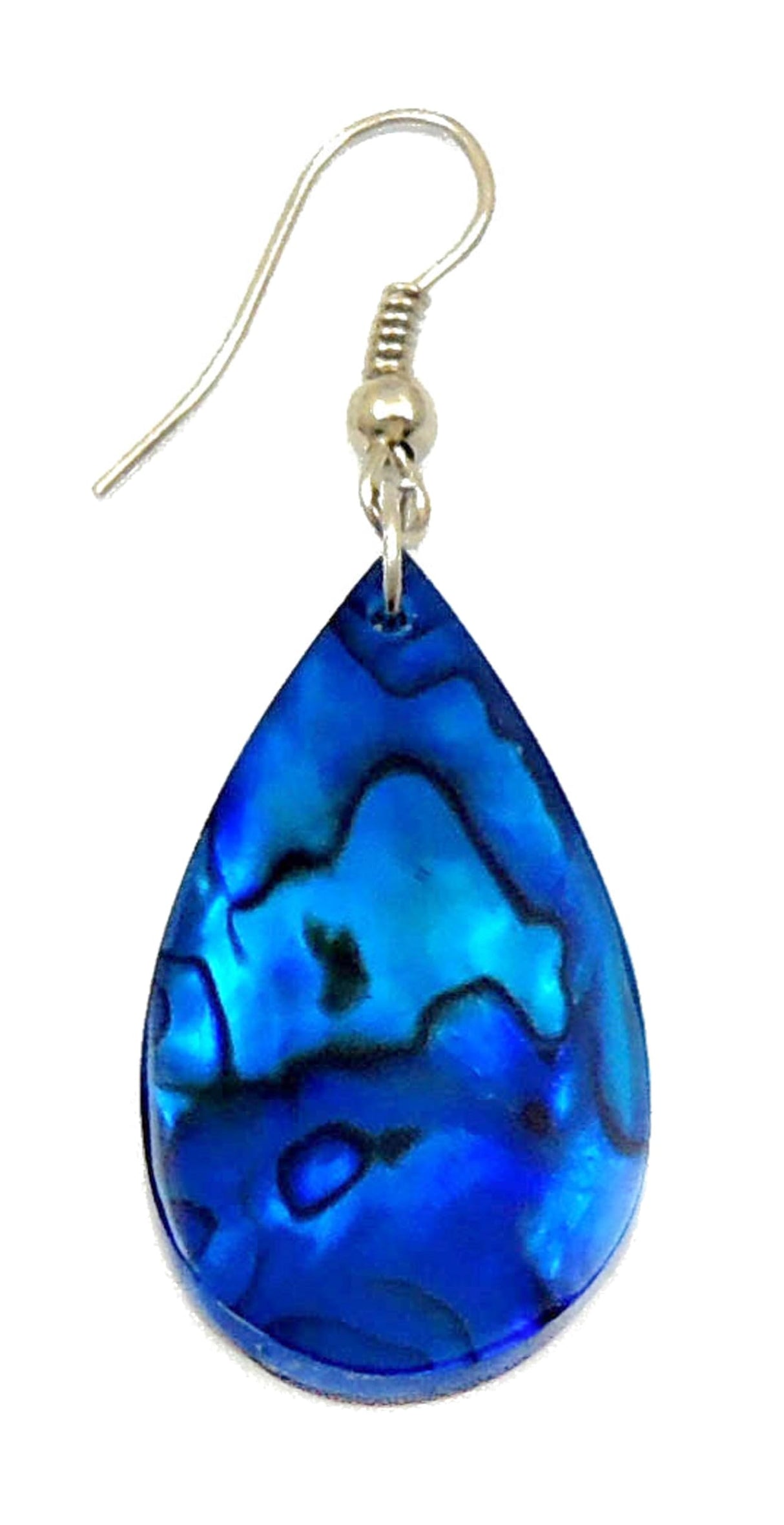 Swimmi Genuine Blue Paua Abalone Shell Teardrop Dangle Earrings GA249-A