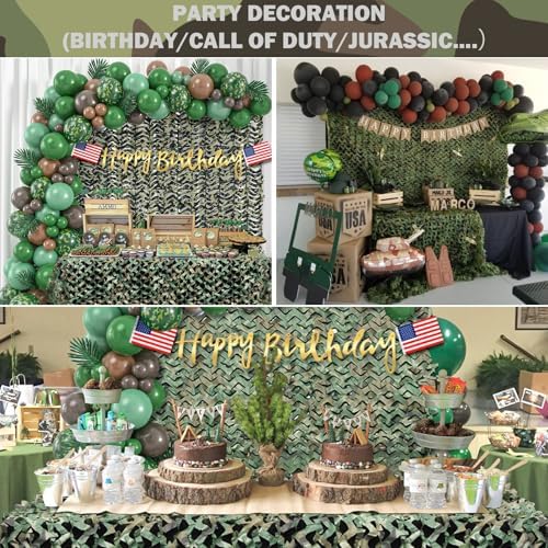 Camo Netting Camouflage Netting 20X20 10X20 10X10 Bulk Roll Burlap Camo Tarp Sunshade Net for Hunting Blind Military Dinosaur Birthday Theme Party Decoration Camping Shooting