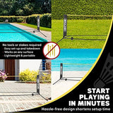 Boulder Portable Badminton Pickleball Net - Foldable/Extendable Poles for Multiple Sports Heights (UP to 5 ft) - Ideal for Tennis, Pickleball, Soccer Tennis - Easy Setup