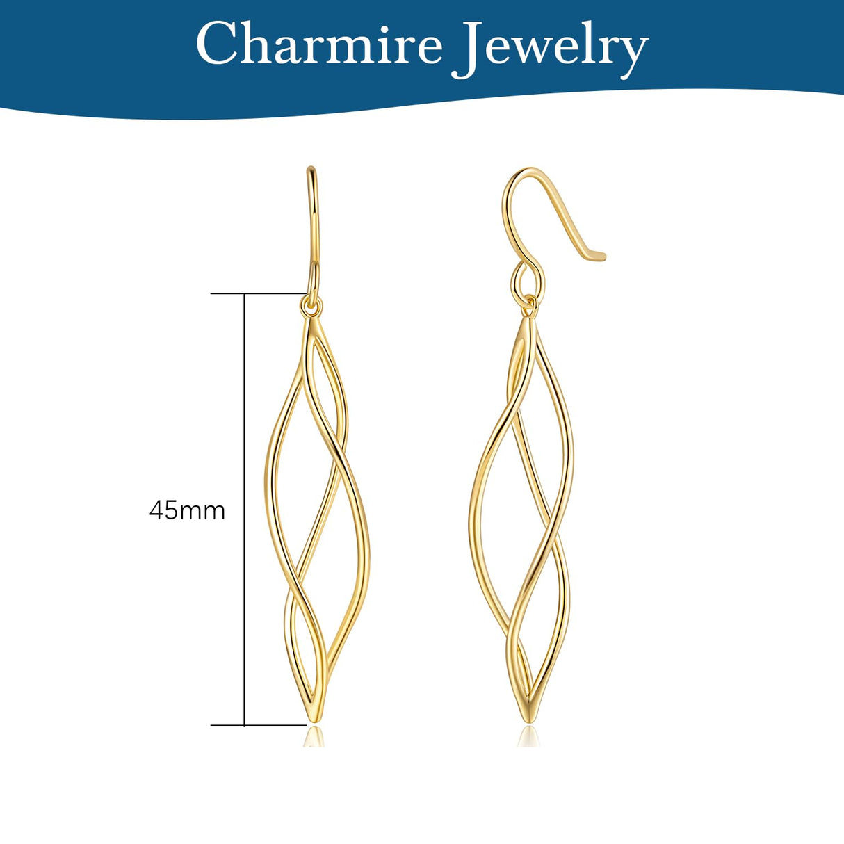 Gold Dangle Earrings 14K Gold Earrings for Women