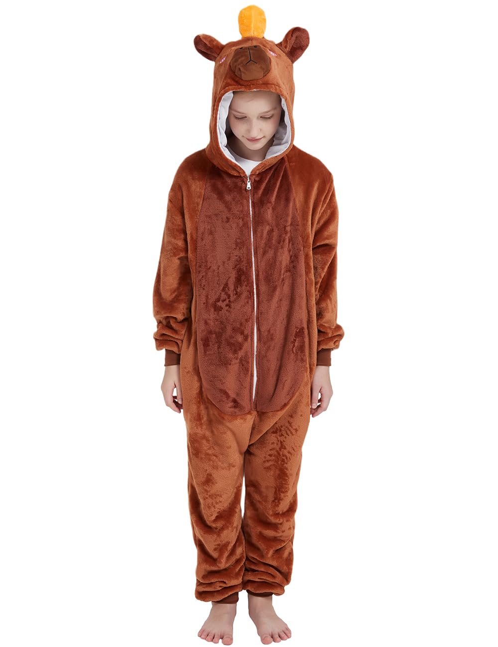 ABENCA Capybara Onesie Kids Costume Animal Girls One Piece Pajamas Cosplay Halloween Christmas.130