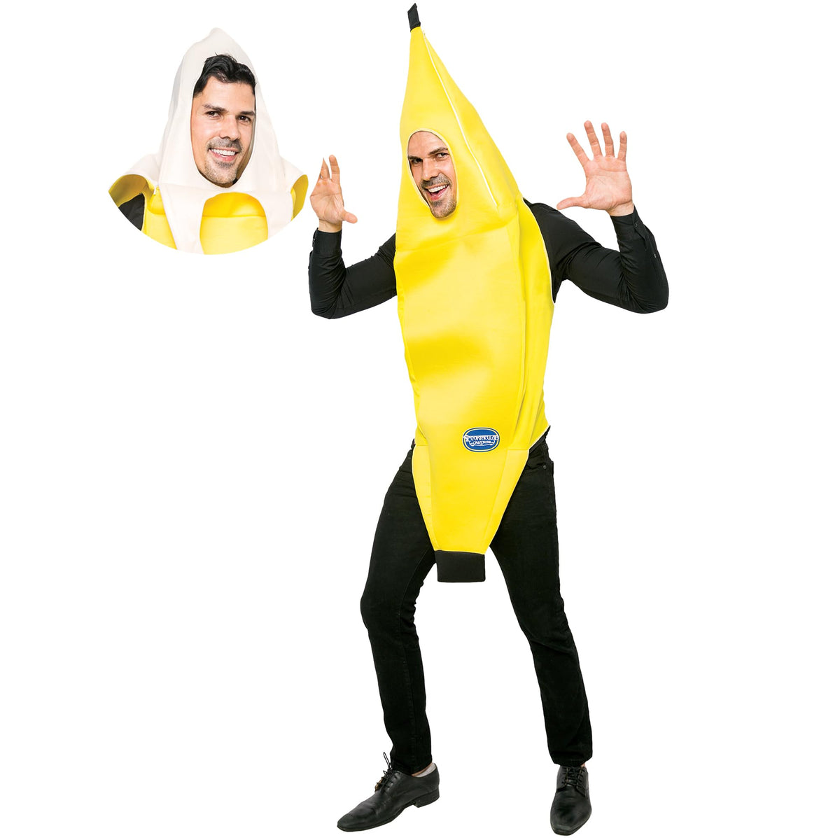 Spooktacular Creations Appealing Banana Costume Adult, Halloween Banana Outfit Suit for Men Halloween Dress Up Parties and Roleplay Cosplay (Medium)