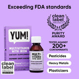 NovaFerrum Yum | Multivitamin with Iron for Infants, Toddlers & Kids Ages 4 & Under | Immune Support | Gluten Free Certified | Sugar Free | Raspberry Grape | 50 Servings