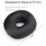 Heal n Hope Silky Satin Piercing Pillow Ear Pillows Donut with Hole for Ear Pain CNH Piercing Pain Relief Sleeping Pressure Sore Side Sleepers Smooth Cooling Ear Guard Protector, Black