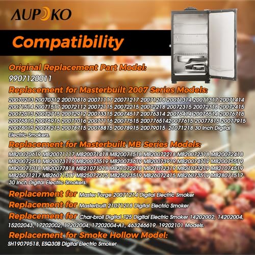 Aupoko 9907120011 Smoker Heating Element, Stainless Steel BBQ Heating Tube Grill Parts Compatible with MB20071117, MB26073519, 20070213, 20072115 (220-230V/800W)