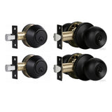 Exterior Door Lock Set with Deadbolt, Single Cylinder Deadbolt Lock and Door Knob Set, Keyed Alike Door Locks for Front Door,Matte Black Door Knob and Deadbolt Set(2Pack Set)