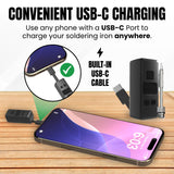 Mini Rechargeable Soldering Iron Pen, with Built-In USB C Battery Cable, Adjustable Voltage 1.5v-4.2v, LED Display, Removable Thread Burner Tip (Black)