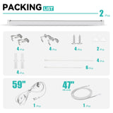 JESLED Plant Grow Lights, 4FT 5000K Full Spectrum Daylight White, 96W(2 X 48W,600W Equivalent), Linkable Grow Light Strips for Indoor Plants, Seed Starting, Greenhouse, Growing Shelf, 2-Pack