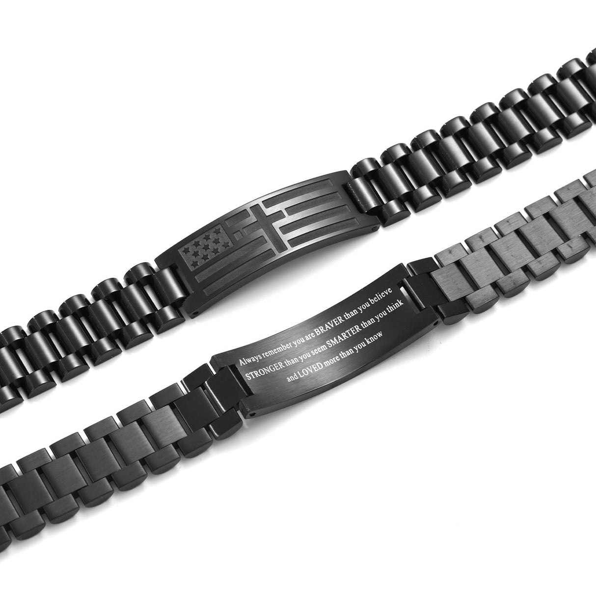 GLEZZA Joshua 1:9 American Flag Bracelets Christian Gifts for Men