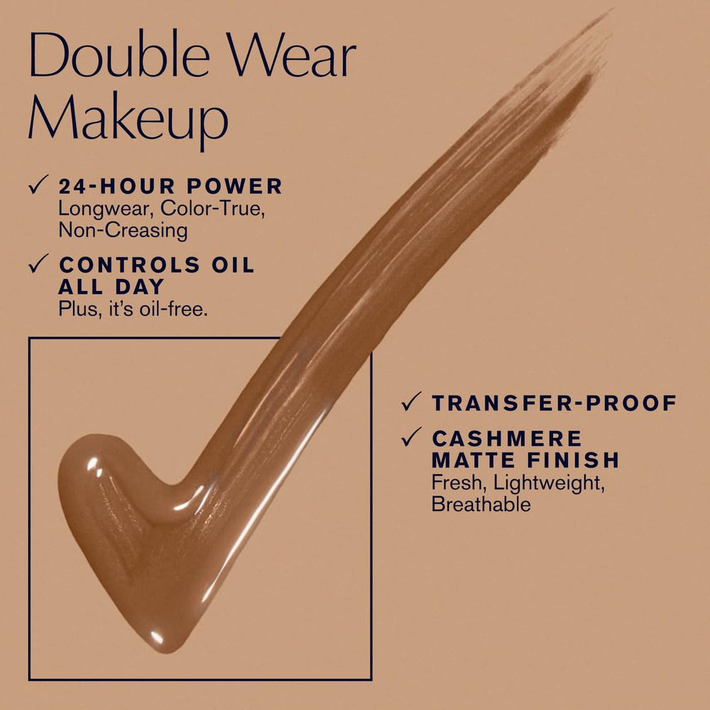 Estée Lauder Double Wear Stay-in-Place 24-Hour Long-Wear Matte Foundation Makeup, 1 Fl Oz, 3W1 Tawny