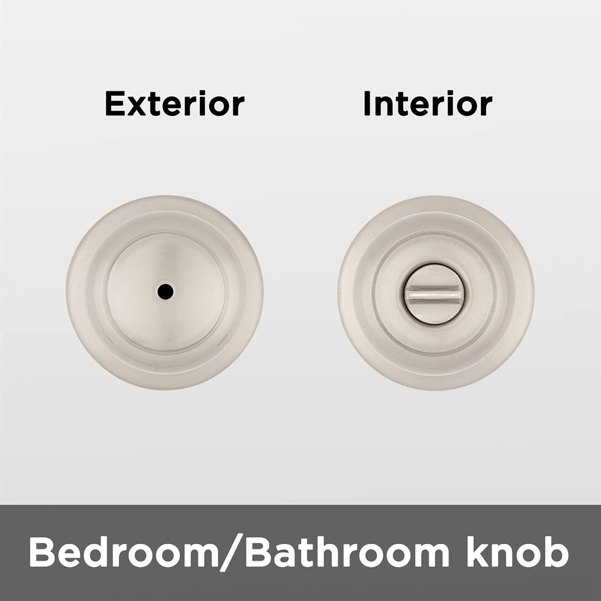 Kwikset Cove Interior Privacy Door Knob with Lock, Door Handle for Bathroom and Bedroom, Satin Nickel Keyless Turn Lock Doorknob, with Microban Protection (Pack of 4)