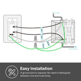 Kasa Smart Dimmer Switch 2-Gang HS220-2, Single Pole, Needs Neutral Wire, 2.4GHz Wi-Fi Light Switch Compatible with Alexa and Google Home, UL Certified, No Hub Required, White