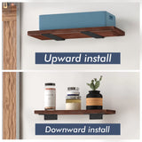 Starunder 6 Pack Floating Shelf Brackets, 6 Inch Heavy Duty Industrial Shelf Bracket, Black Metal L Brackets for Shelves Support DIY(1/5 Inch Thicked)