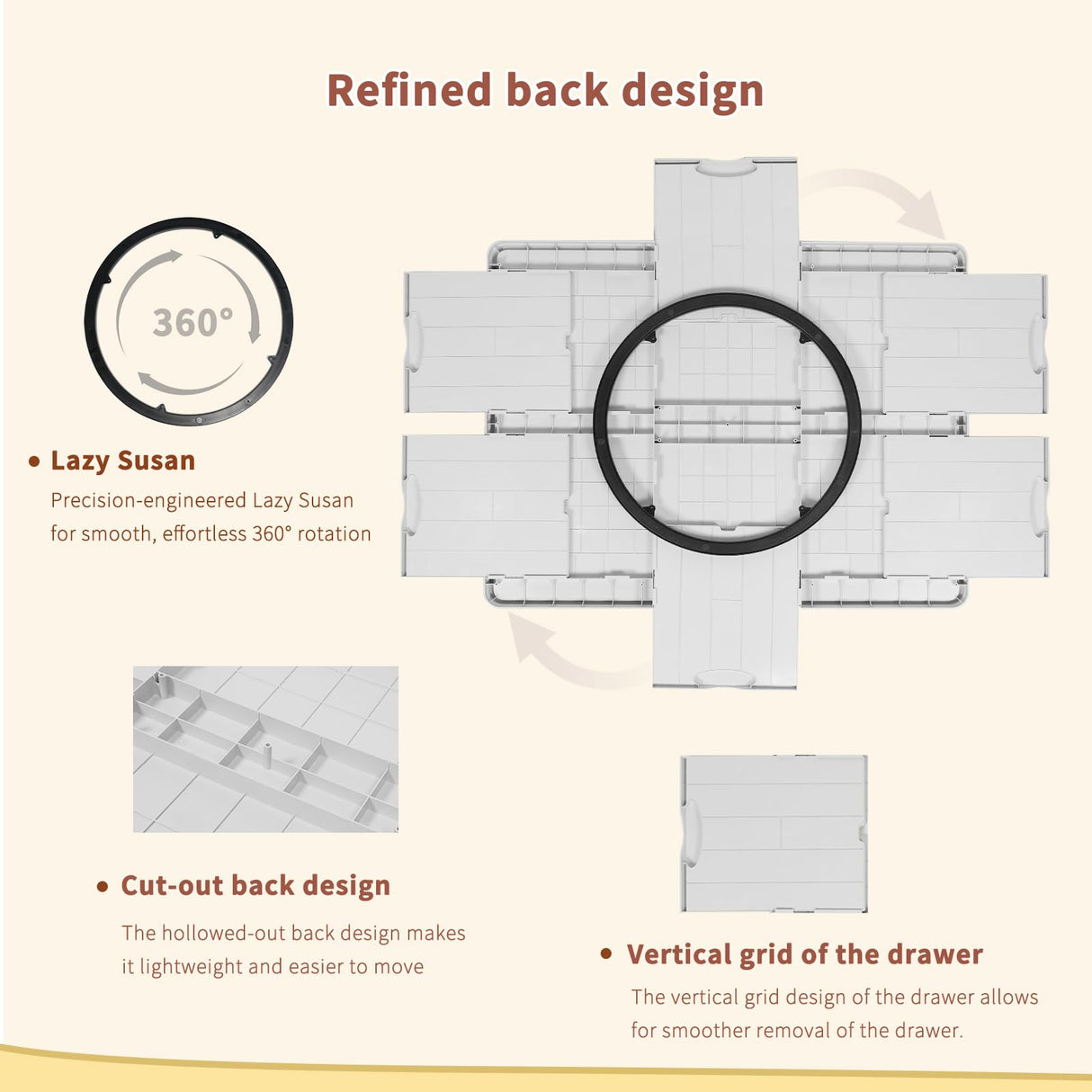 BuilderButler Lightweight 1500 Pieces Rotating Puzzle Board with 6 Sliding Drawers and Cover – 360° Lazy Susan Spinning, 34.25"x26.38" Portable Plastic Puzzle Table, Christmas Gift for Mom