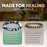 Conscious Items Exotic Orca Agate Deep Healing Bracelet for Women & Men