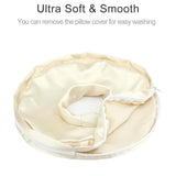 Washable Silky Satin Ear Piercing Pillow with Removable Pillowcase Smooth Cooling Donut Pillows Hole for Ear Pain Relief CNH Sleeping Pressure Sore Side Sleepers Ear Guard Protector, Champagne